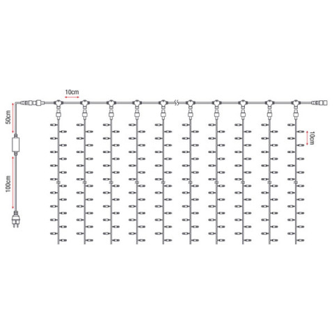SHOWTEC LED Rubber Curtain Light WW 500 LEDS/20 LEDS/1.5M string - Image 2