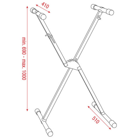 DAP AUDIO  Keyboardstand Single frame detachable foot - Image 2