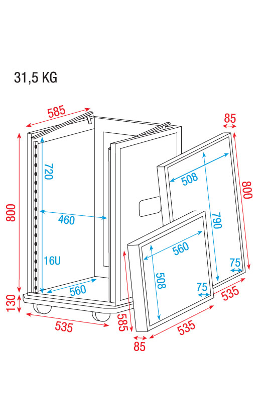 DAP Audio Rackcase with Topmounting 16U - Image 2