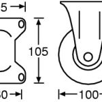 Adam Hall Fixed Castor 100 mm - Image 2