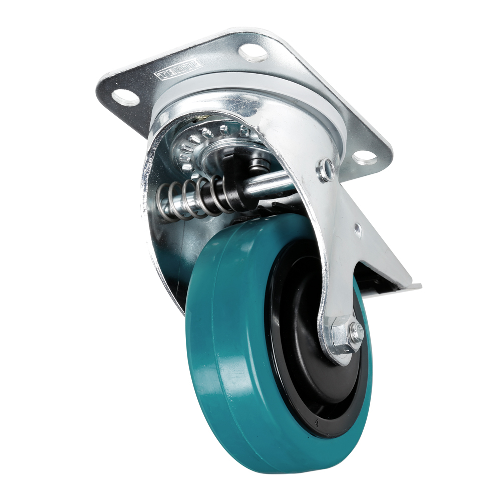 Adam Hall Swivel Castor 100 mm with petrol Wheel, brake and directional self-setting feature - Image 2